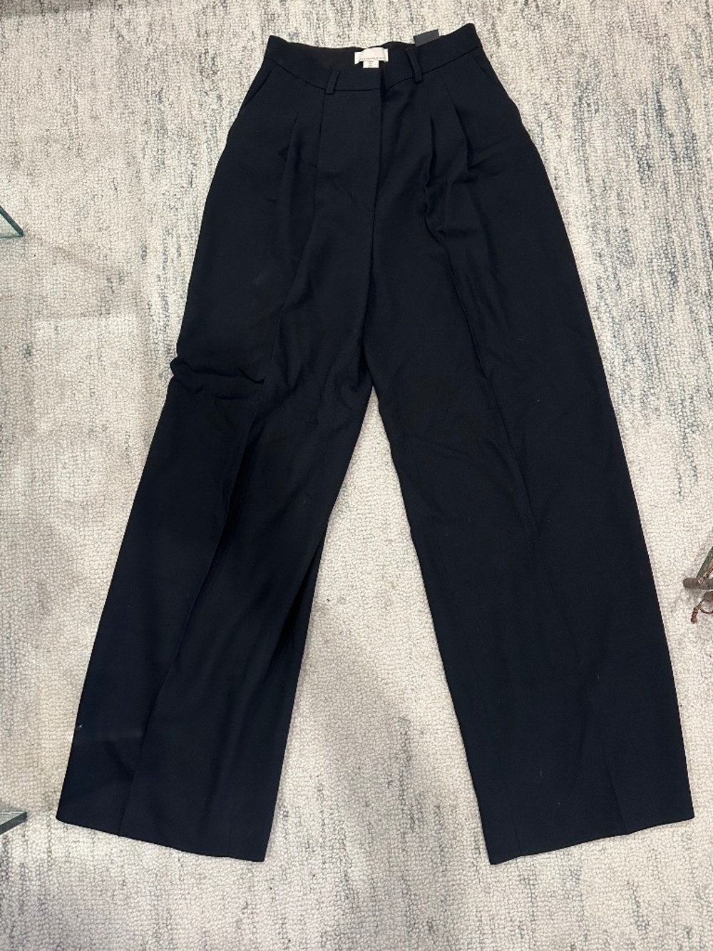 H&M Wool Blend Trousers Black Size 4